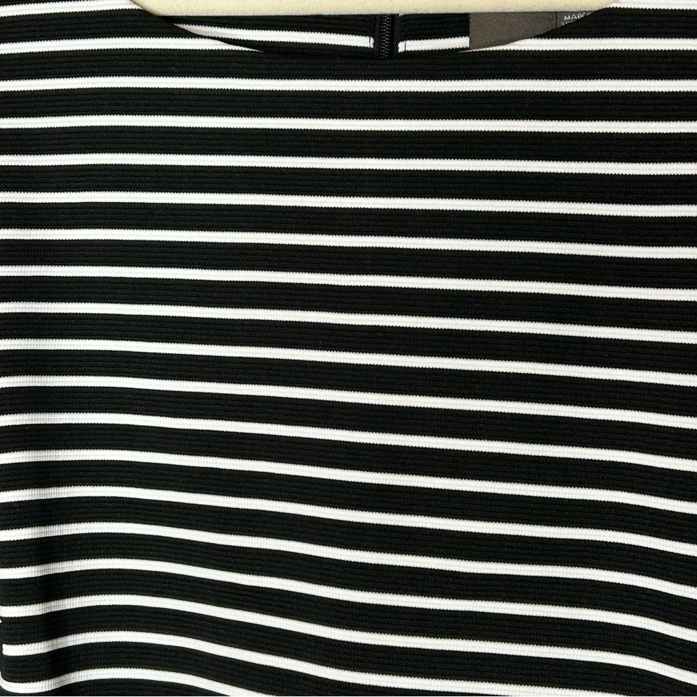 Taylor Woman Black and White Striped & Gingham Checkered Midi Dress Retro - Picture 5 of 16